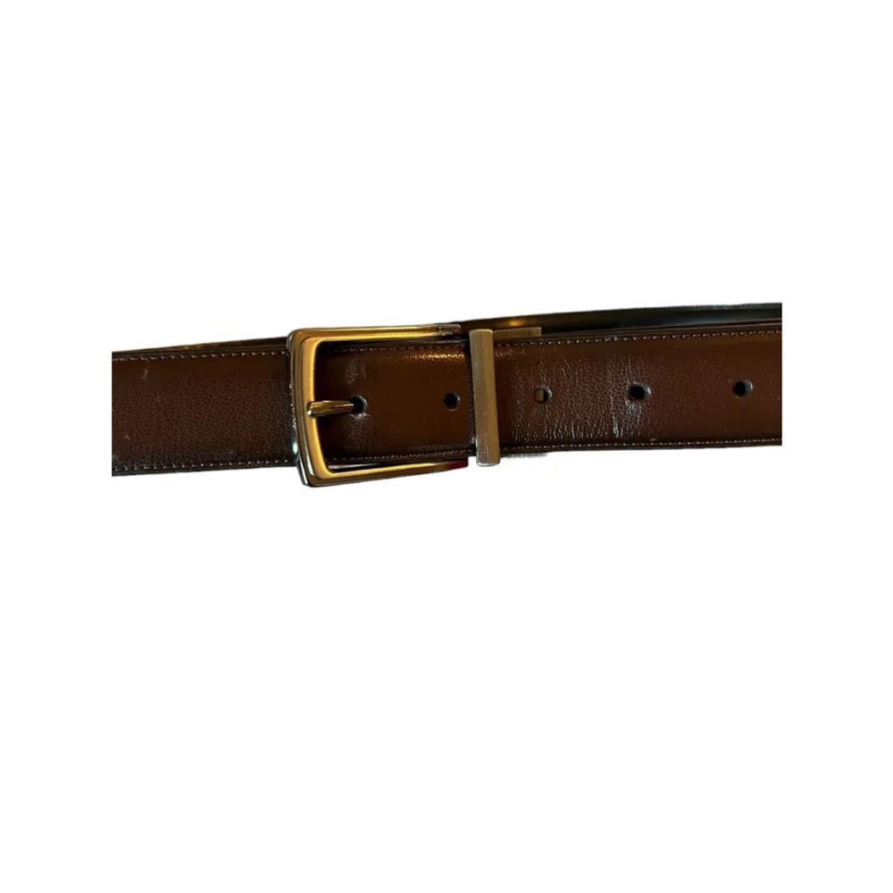 Men's Genuine Leather Belt Brown Black Size 34